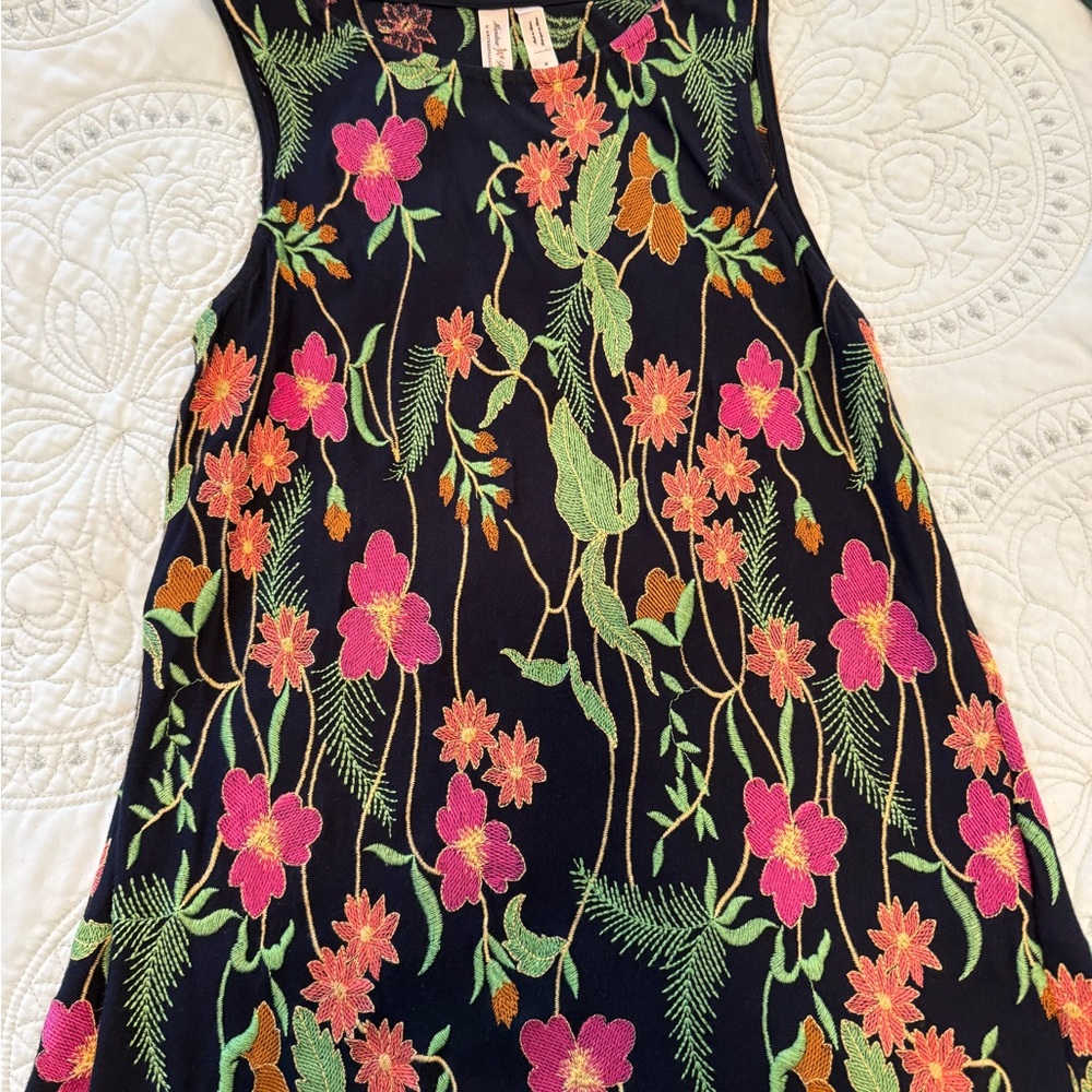Anthropologie Navy Floral Top